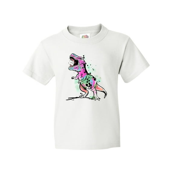 Inktastic Graffiti Paint Splatter T-Rex Youth T-Shirt