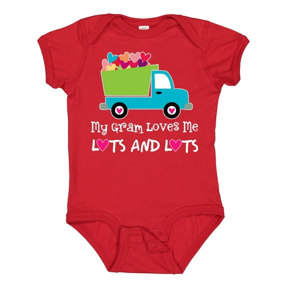 Inktastic Gram Loves Me Grandchild Truck Boys Baby Bodysuit