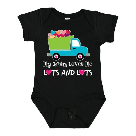 Inktastic Gram Loves Me Grandchild Truck Boys Baby Bodysuit