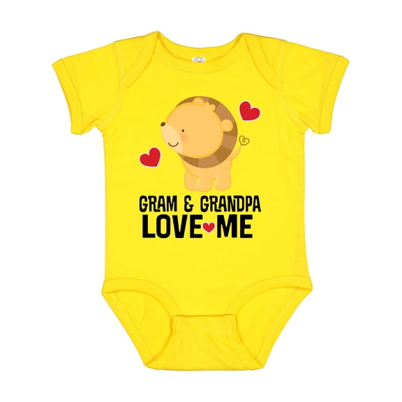 Inktastic Gram and Grandpa Love Me Grandchild Lion Boys Baby Bodysuit