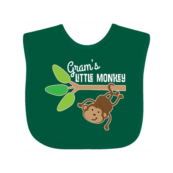 Inktastic Gram's Little Monkey Grandchild Boys or Girls Baby Bib