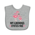 thumbnail image 1 of Inktastic Gramma Loves Me Girl Flamingo Girls Baby Bib, 1 of 4