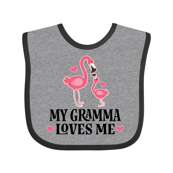 Inktastic Gramma Loves Me Girl Flamingo Girls Baby Bib