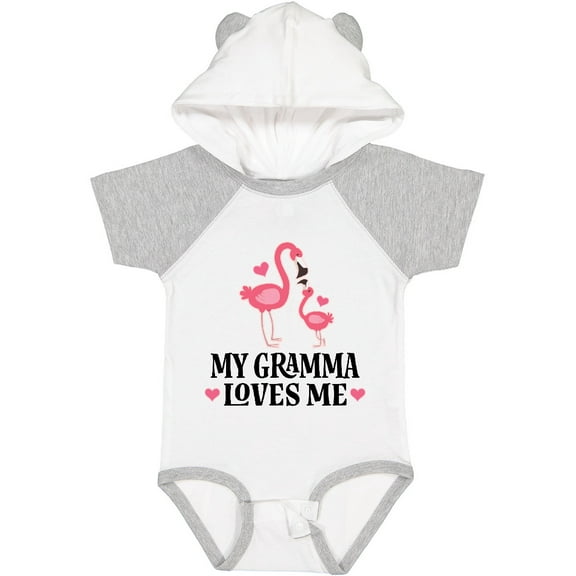 Inktastic Gramma Loves Me Girl Flamingo Girls Baby Bodysuit