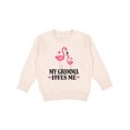thumbnail image 1 of Inktastic Gramma Loves Me Girl Flamingo Toddler Sweatshirt, 1 of 4