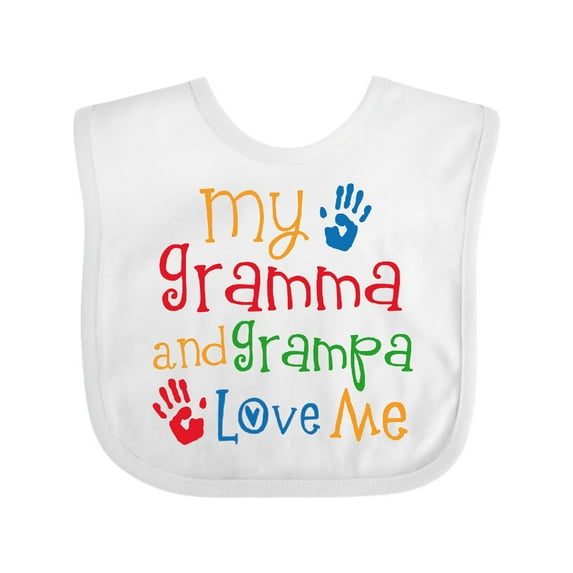 Inktastic Gramma and Grampa Love Me Boys or Girls Baby Bib