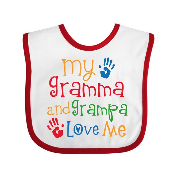 Inktastic Gramma and Grampa Love Me Boys or Girls Baby Bib