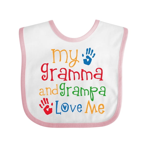 Inktastic Gramma and Grampa Love Me Boys or Girls Baby Bib