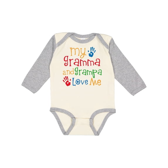 Inktastic Gramma and Grampa Love Me Boys or Girls Long Sleeve Baby Bodysuit