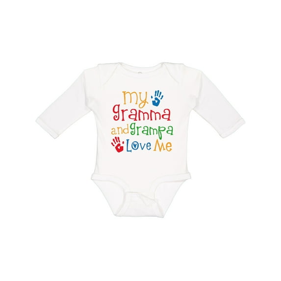Inktastic Gramma and Grampa Love Me Boys or Girls Long Sleeve Baby Bodysuit