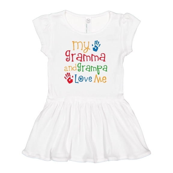 Inktastic Gramma and Grampa Love Me Girls Baby Dress