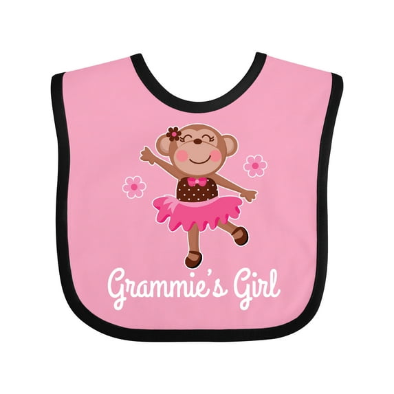 Inktastic Grammie Girl Ballerina Monkey Girls Baby Bib