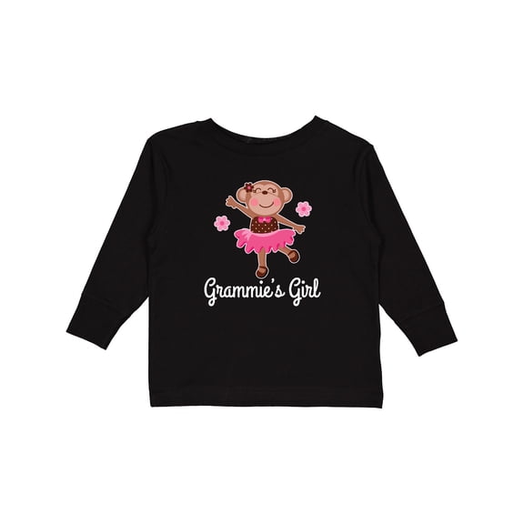Inktastic Grammie Girl Ballerina Monkey Girls Long Sleeve Toddler T-Shirt