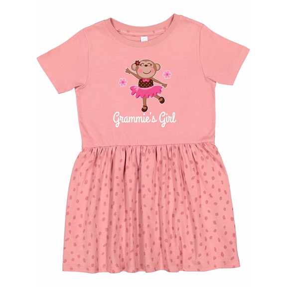 Inktastic Grammie Girl Ballerina Monkey Girls Toddler Dress