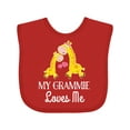 thumbnail image 1 of Inktastic Grammie Loves Me Giraffe Grandchild Boys or Girls Baby Bib, 1 of 4