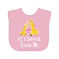 thumbnail image 1 of Inktastic Grammie Loves Me Giraffe Grandchild Boys or Girls Baby Bib, 1 of 4