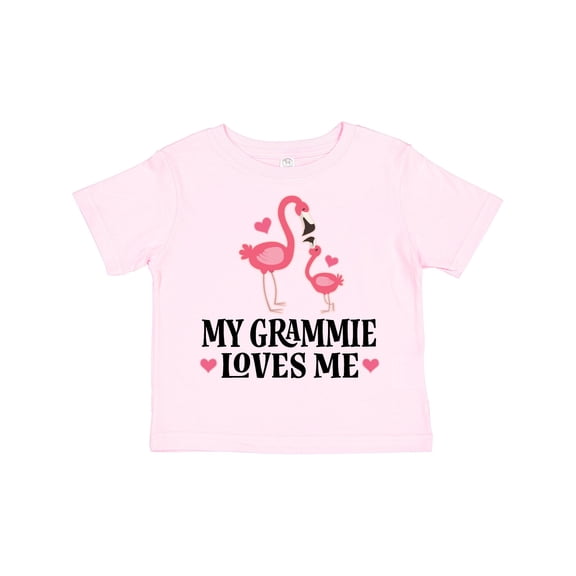Inktastic Grammie Loves Me Girl Flamingo Girls Toddler T-Shirt
