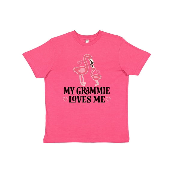 Inktastic Grammie Loves Me Girl Flamingo Youth T-Shirt