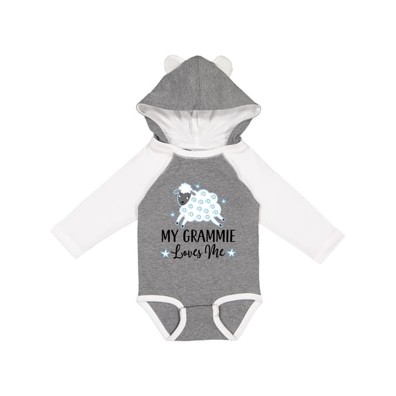 Inktastic Grammie Loves Me Grandson Boy Lamb Boys or Girls Long Sleeve Baby Bodysuit
