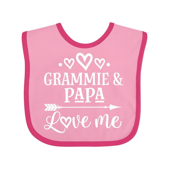 Inktastic Grammie and Papa Love Me Boys or Girls Baby Bib