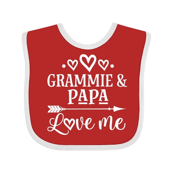 Inktastic Grammie and Papa Love Me Boys or Girls Baby Bib