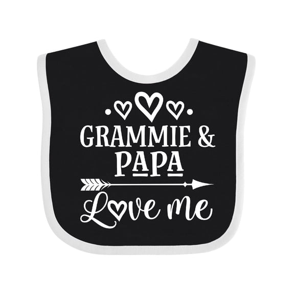 Inktastic Grammie and Papa Love Me Boys or Girls Baby Bib