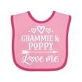 thumbnail image 1 of Inktastic Grammie and Poppy Love Me Boys or Girls Baby Bib, 1 of 4