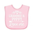 thumbnail image 1 of Inktastic Grammie and Poppy Love Me Boys or Girls Baby Bib, 1 of 4