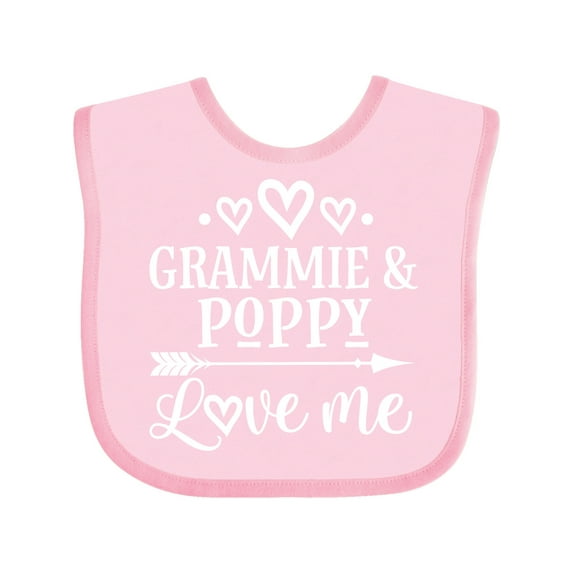 Inktastic Grammie and Poppy Love Me Boys or Girls Baby Bib