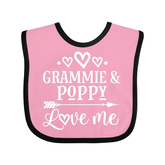 Inktastic Grammie and Poppy Love Me Boys or Girls Baby Bib