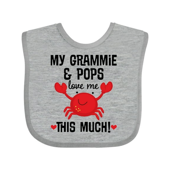Inktastic Grammie and Pops Love Me Grandson Boys or Girls Baby Bib