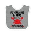thumbnail image 1 of Inktastic Grammie and Pops Love Me Grandson Boys or Girls Baby Bib, 1 of 4