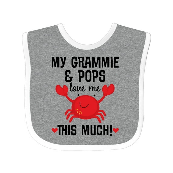 Inktastic Grammie and Pops Love Me Grandson Boys or Girls Baby Bib