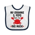thumbnail image 1 of Inktastic Grammie and Pops Love Me Grandson Boys or Girls Baby Bib, 1 of 4