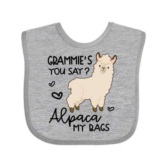 Inktastic Grammie's You Say Alpaca My Bags Boys or Girls Baby Bib