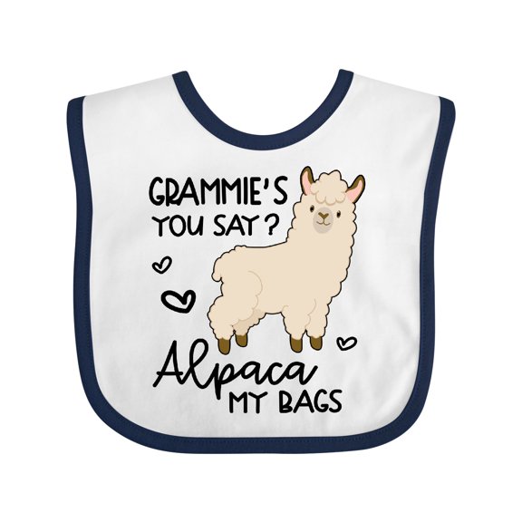 Inktastic Grammie's You Say Alpaca My Bags Boys or Girls Baby Bib