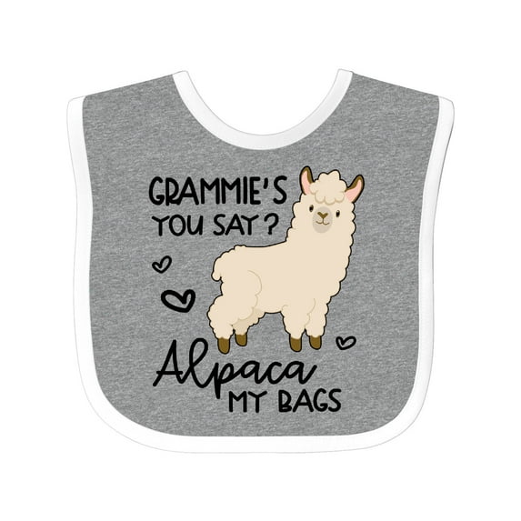 Inktastic Grammie's You Say Alpaca My Bags Boys or Girls Baby Bib