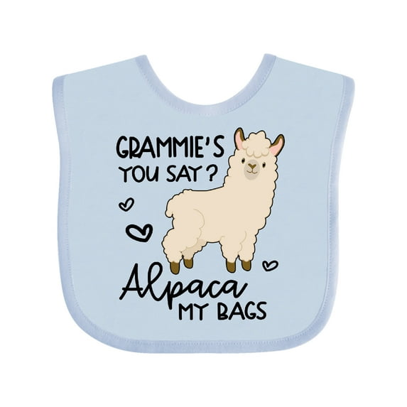 Inktastic Grammie's You Say Alpaca My Bags Boys or Girls Baby Bib