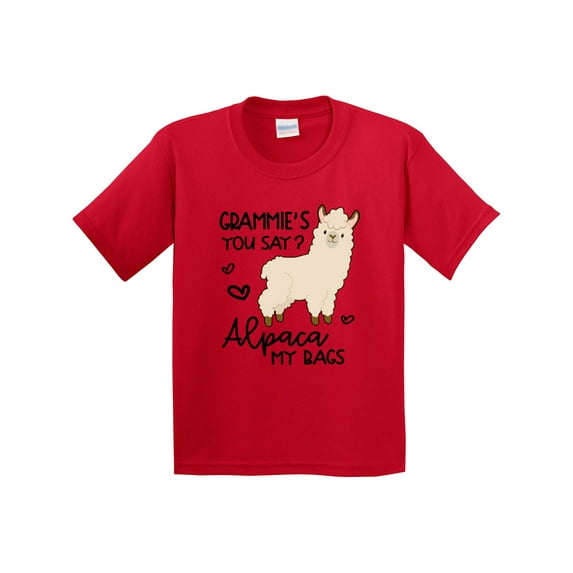 Inktastic Grammie's You Say Alpaca My Bags Youth T-Shirt