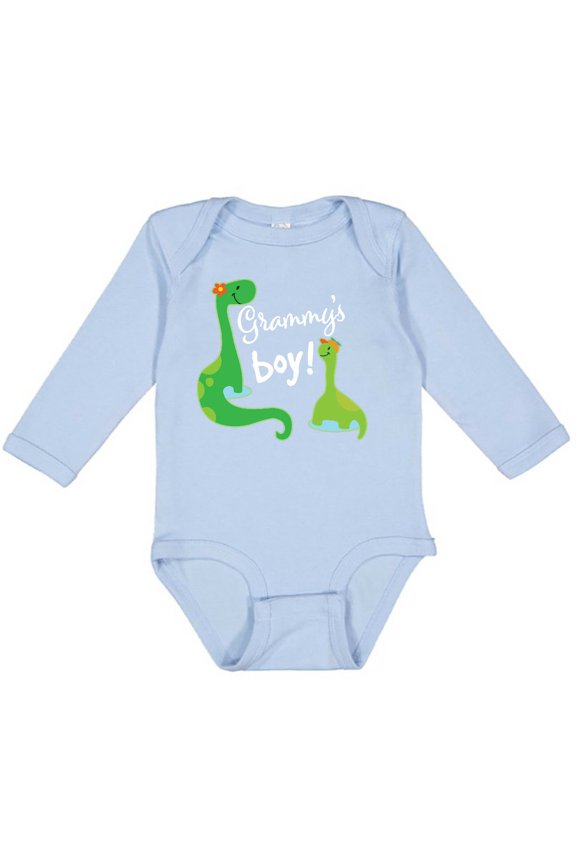 Grammy Boy Grandson Dinosaur Boys Long Sleeve Baby Bodysuit