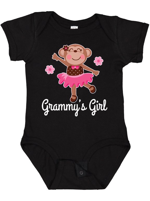 Inktastic Grammy Girl Ballerina Monkey Girls Baby Bodysuit