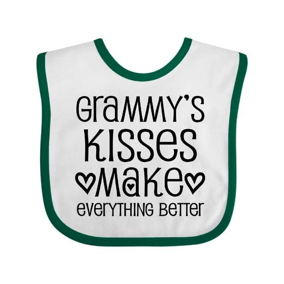 Inktastic Grammy Kisses for Granddaughter Girls Baby Bib