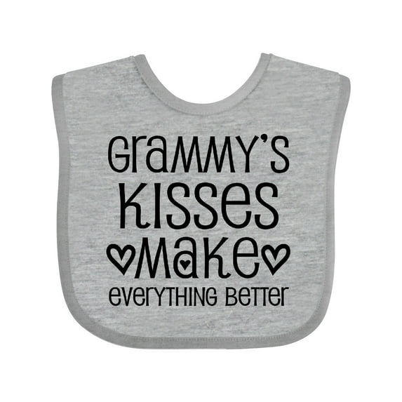 Inktastic Grammy Kisses for Granddaughter Girls Baby Bib