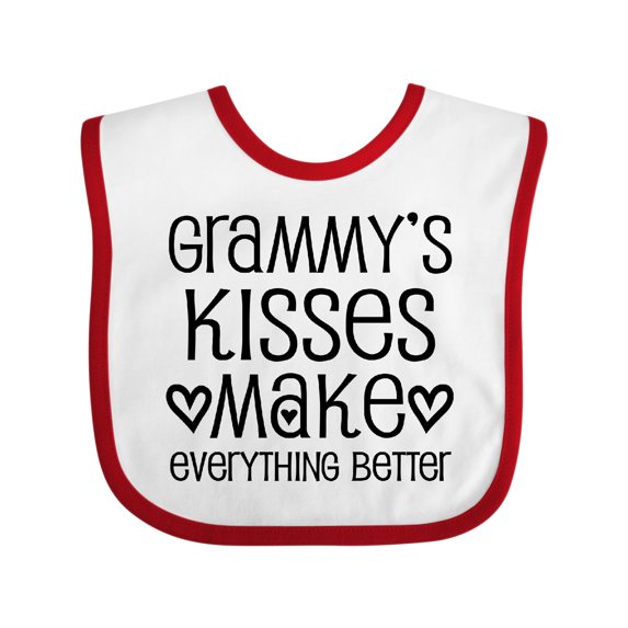 Inktastic Grammy Kisses for Granddaughter Girls Baby Bib