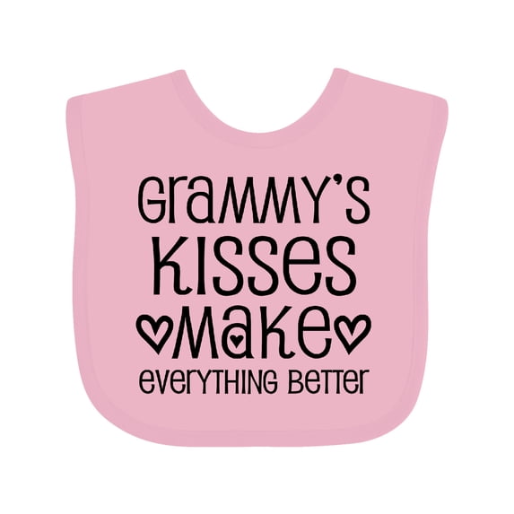 Inktastic Grammy Kisses for Granddaughter Girls Baby Bib