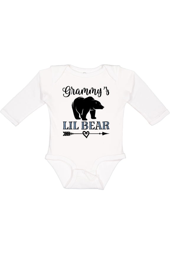 Grammy Lil Bear Grandson Boys Long Sleeve Baby Bodysuit