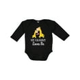 thumbnail image 1 of Inktastic Grammy Loves Me Giraffe Boys or Girls Long Sleeve Baby Bodysuit, 1 of 5