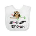 thumbnail image 1 of Inktastic Grammy Loves Me Grandchild Owl Girls Baby Bib, 1 of 4