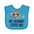 thumbnail image 1 of Inktastic Grammy Loves Me Grandchild Owl Girls Baby Bib, 1 of 4