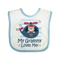 thumbnail image 1 of Inktastic Grammy Loves Me Grandson Bear Boys Baby Bib, 1 of 4